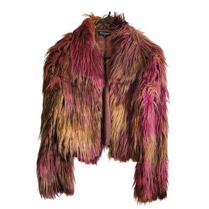 Betsy Johnson Cropped Faux Fur Jacket